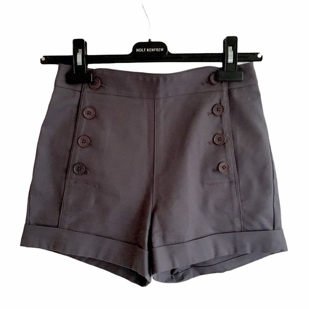 ARITZIA High Waisted Cotton Sailor Shorts Gray 0